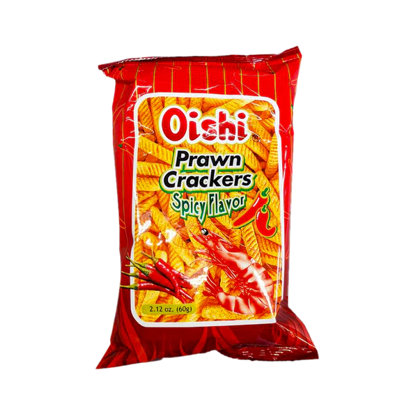 Oishi Prawn Crackers Spicy 60g snack pack