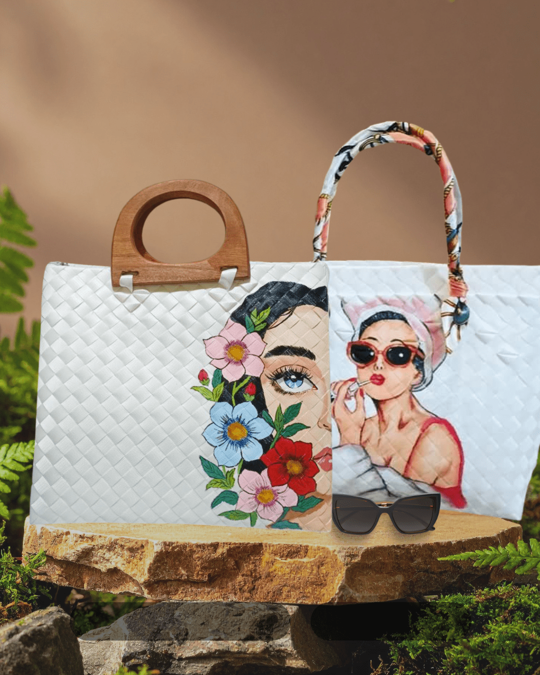 Painted Elegance Pandan Tote